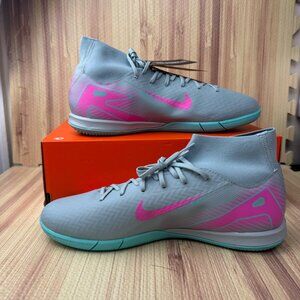 ⭐️Nike Zoom Superfly 10 Academy Indoor Soccer Cleats Gray Pink Blue FQ8332-301